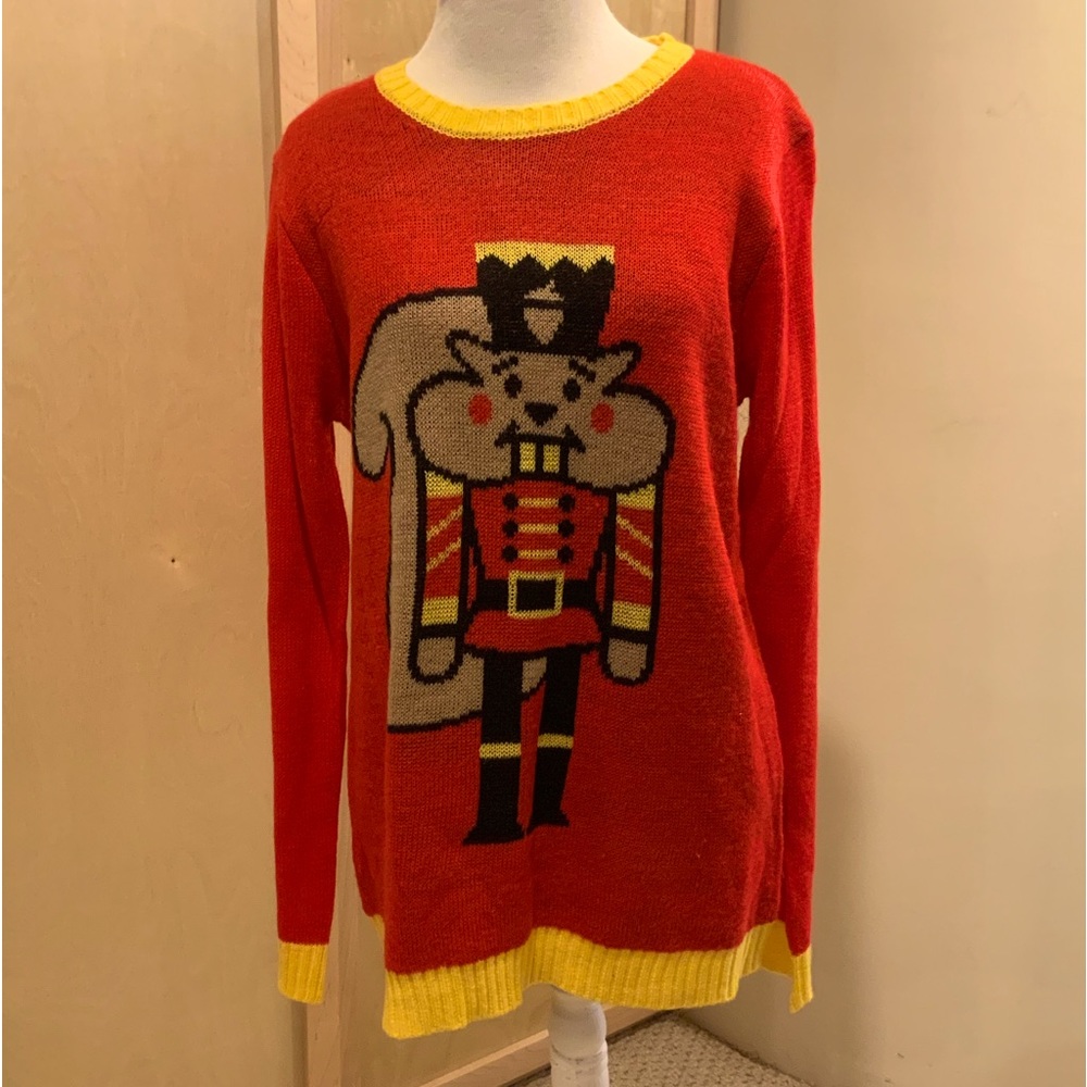 Norther Pole Squirrel Nutcracker Christmas Sweater Size Small
